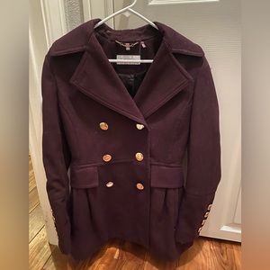 Calvin Klein Plum Wool Pea coat